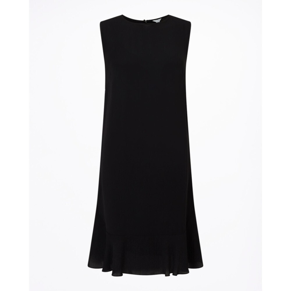Jigsaw Ruffle Hem Sleeveless Black Dress Sz Small